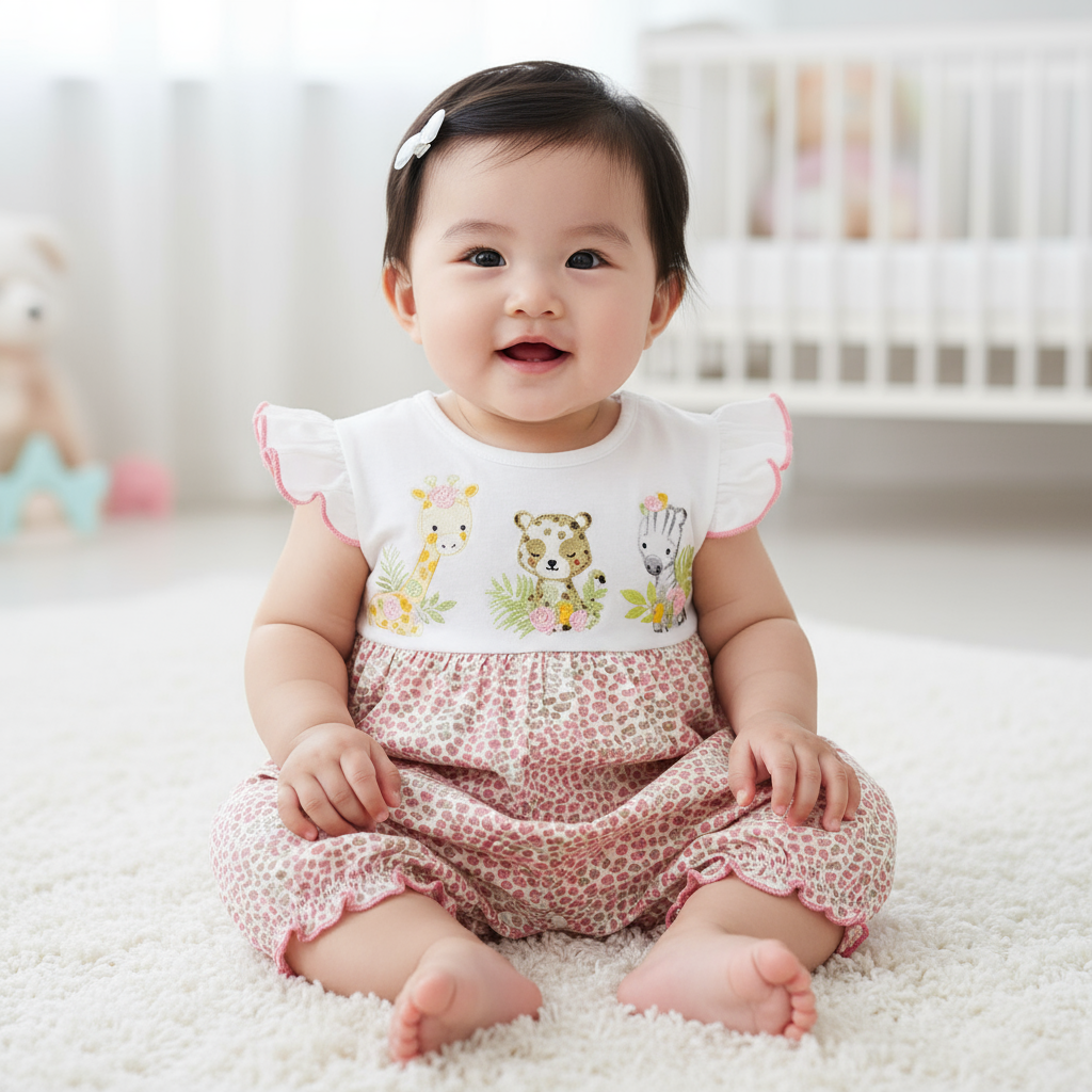 Deer Heart Love Baby Girl Romper
