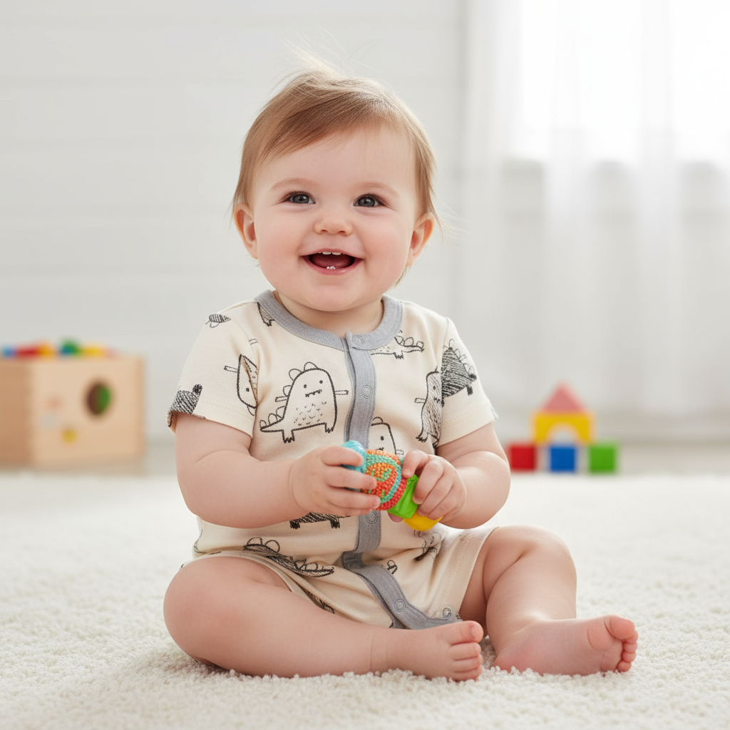 Unisex Baby Clothing – Cartoon Print Romper