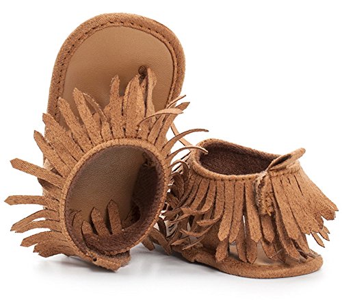 stylesilove Infant Baby Girl Soft Sole Moccasins Fringe Sandals Toddler Summer Fashion Shoes