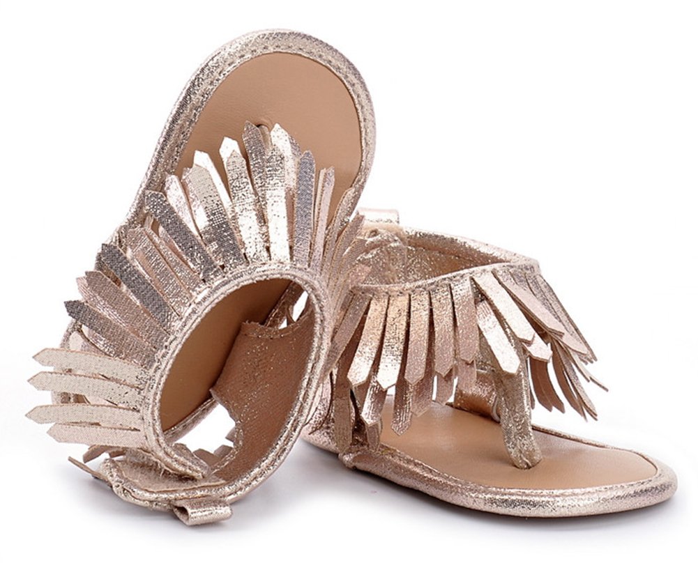 stylesilove Infant Baby Girl Soft Sole Moccasins Fringe Sandals Toddler Summer Fashion Shoes