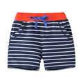 stylesilove Toddler Little Boys Striped Blue Elastic Drawstring Shorts with Pocket Summer Pull-On Everyday Cotton Shorts