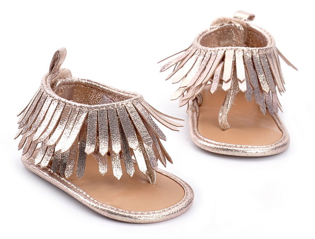 stylesilove Infant Baby Girl Soft Sole Moccasins Fringe Sandals Toddler Summer Fashion Shoes