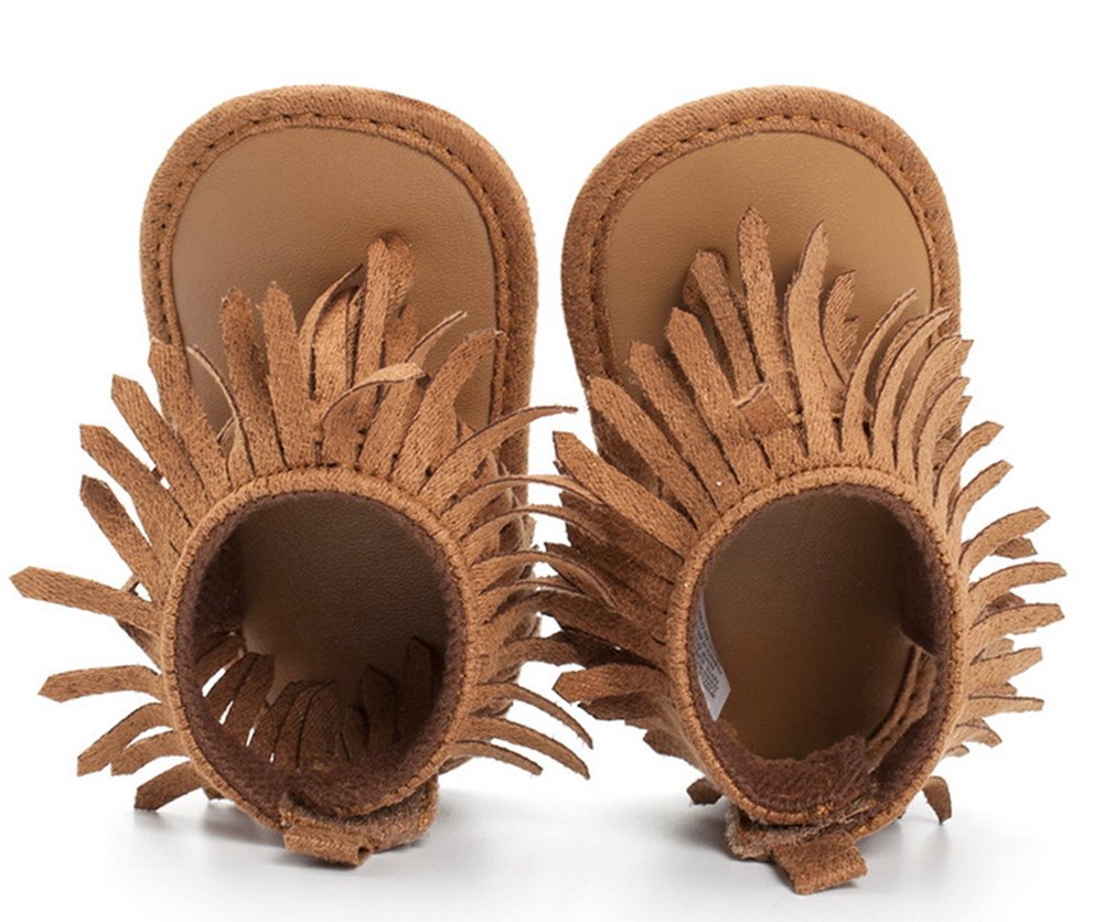 stylesilove Infant Baby Girl Soft Sole Moccasins Fringe Sandals Toddler Summer Fashion Shoes