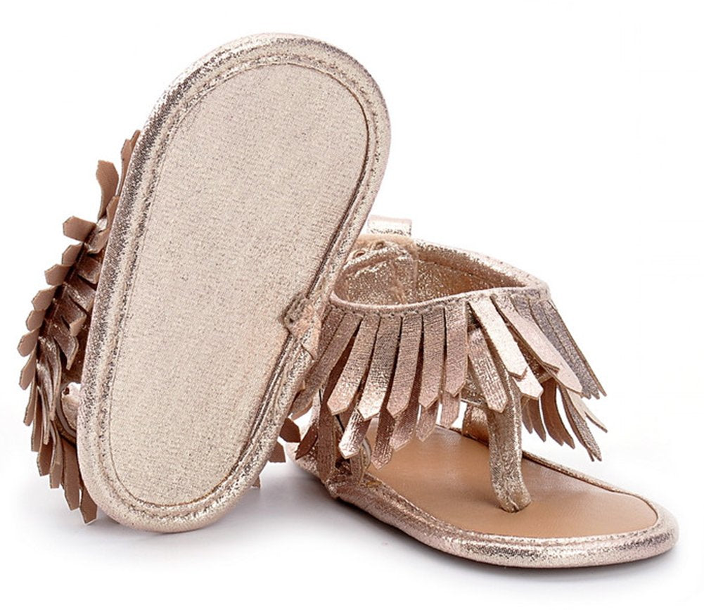 stylesilove Infant Baby Girl Soft Sole Moccasins Fringe Sandals Toddler Summer Fashion Shoes