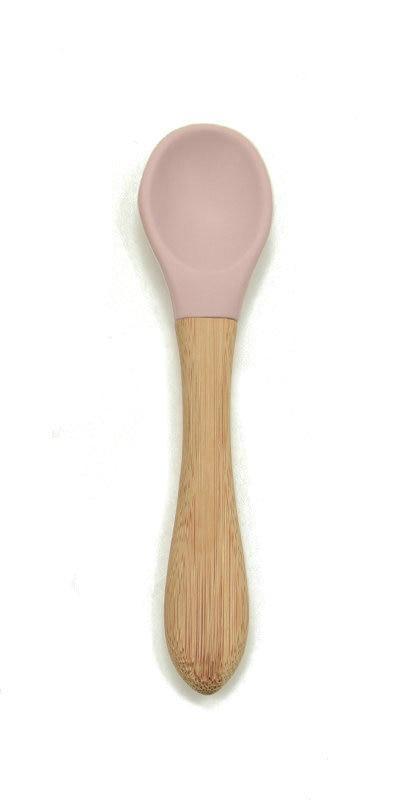 New Colors Baby Wooden Spoon Organic Silicone Tip Toddlers Infant Feeding Spoon Food Grade Material Soft Tableware