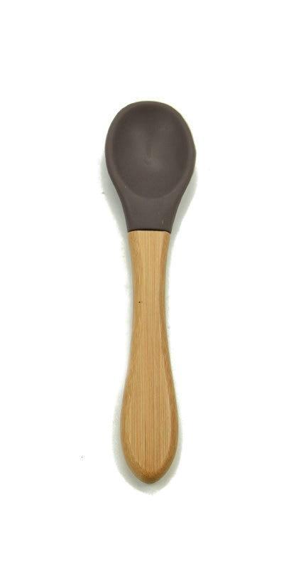 New Colors Baby Wooden Spoon Organic Silicone Tip Toddlers Infant Feeding Spoon Food Grade Material Soft Tableware