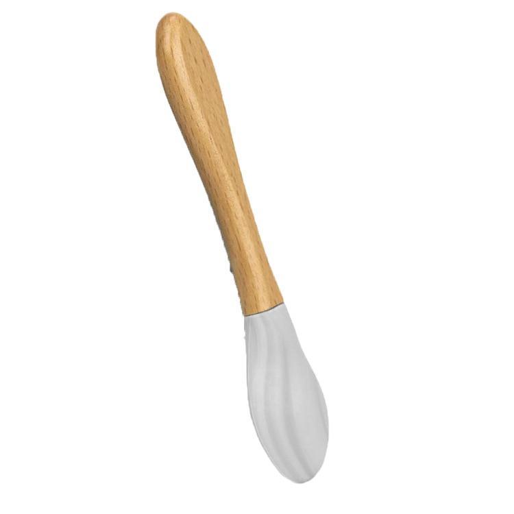 2PCS Bamboo Training Spoons Organic Soft Baby Feeding Silicone Tip Spoon Scoop Easy Grip Handle Toddlers Infant Gifts For Parents