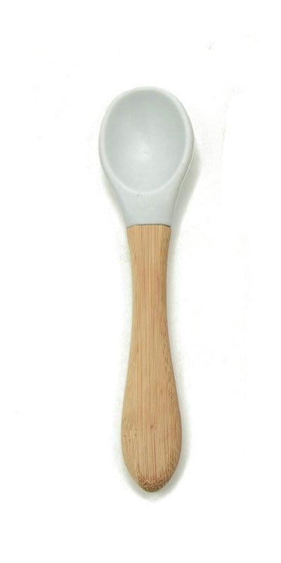New Colors Baby Wooden Spoon Organic Silicone Tip Toddlers Infant Feeding Spoon Food Grade Material Soft Tableware