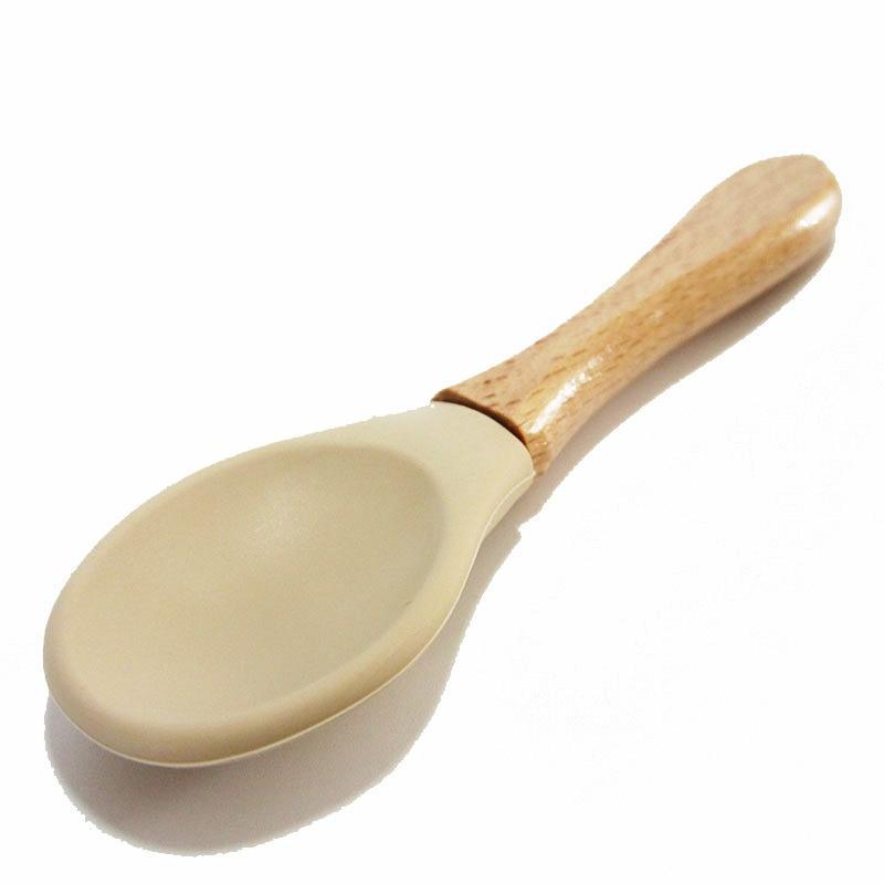 New Colors Baby Wooden Spoon Organic Silicone Tip Toddlers Infant Feeding Spoon Food Grade Material Soft Tableware