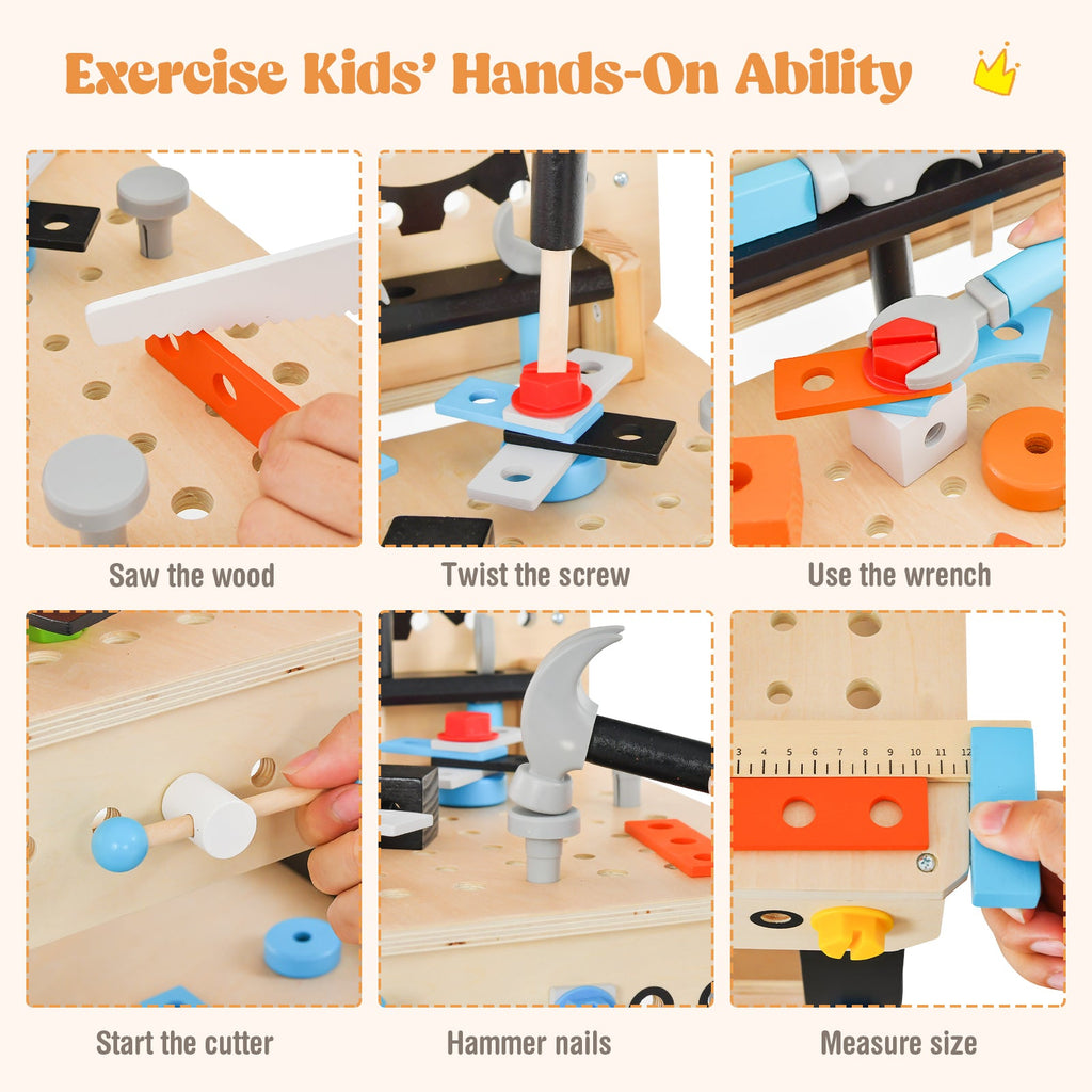 Pretend Play Workbench with Tools Set and Realistic Accessories