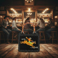 Myra Eight Seconds Western hand beaded bag in black with bamboo handle and horse embroidery